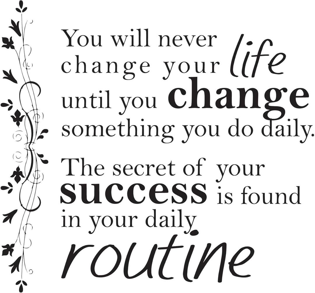 Family Success is Found in Daily Routine Lovely Quote Wall Decal Decoration Life Quotes Bedroom Office Wall Dcor Life Quotes Lasts Years and Easily Removable - Size: 20 in(W) x 20 in(H)