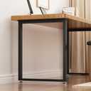 DR.IRON Metal Desk Legs - 28'H x 24'W Heavy Duty Square Metal Table Legs, Industrial Black Table Legs for Dining Table, Computer Desk, Set of 2 (Rectangle)