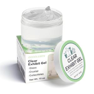 Clear Exhibit Gel 10 oz, Removable Adhesive Gel for Museum & Home Collections, Invisible Reusable Museum Exhibit Putty for Glass, Ceramic, Crystal, Non-Toxic