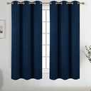 H.VERSAILTEX Navy Blue Grommet Blackout Curtains for Bedroom Thermal Insulated Room Darkening Curtains Drapes, 52 x 63 inch, 1 Panels, L