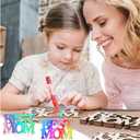 2 x 12PCS Mother's Day Unfinished Wood Crafts for Kids School Classroom, DIY Coloring Best MOM Wood Crafts,School Classroom Home Fun Activities