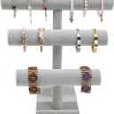 Stratalife Jewelry Organizer Bracelet Holder Stand 3 Tier Bracelet Display Necklace Holder Stand T-Bar Jewelry Display for Selling (Ice Velvet)