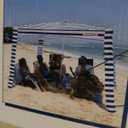 CoolCabana Beach Shade Tent - Easy Setup, UPF 50+ Protection, Large & Medium Sizes, Compact & Wind Resistant - Beach Cabana for The Whole Family - Navy Stripes, Large