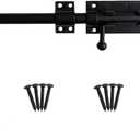 10 Inch Barrel Bolt Latch, 304 Stainless Steel Heavy Duty Gate Latch Slide Lock with Padlock Hole, 14mm Dia.Rod Security Sliding Bolt Gate Latch for Wooden Fence, Door Latch - Black