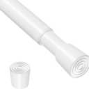 Curtain Rods for Windows 33-59 Inch,White Adjustable Tension Curtain Rod No Drilling Spring Loaded Curtain Rods Tension Rods For Windows Bedroom Closet Doorway Door, 1 Pcs (32-58IN)