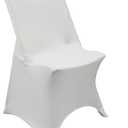 CHAIR COVERS - Spandex Lifetime Folding Chair Cover - White, Stretch Fitted Lifetime Folding Chair Seat Cushion Cover, Removable Washable Furniture Protector Slipcovers, Pack of 50
