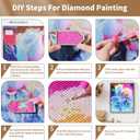 12''x16'' Large 2-in-1 Diamond Art Kit for Adults: Elegant Rose & Classic Train Round Drill Paintings - 5D Full Drill Diamond Art Beginner DIY Craft with Extra 30% Diamonds (Rose and Train Scenes)