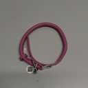 Rolled Leather Dog Collar Soft Round Collars, ID Tag for Small Medium Large Dogs (11-14 inch, Rose & Silver Buckle)