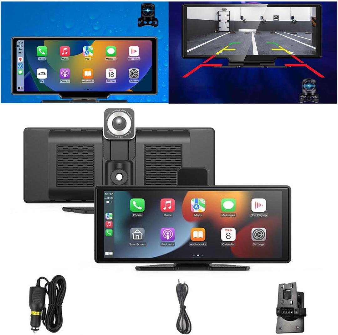 Cartablet Pro Max 2025 Model, 10.26" HD Car Tablet with 4k Dash Cam, Car Tablet Pro Max 2025, 1080p Backup Camera, GPS Navigation/Voice Control (Projection Model(Without Reversing Camera))