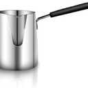 Turkish Coffee Pot, Stainless Steel Milk and Coffee Warmer, Ibrik Cezve Arabic Briki Coffee Pot, Chocolate and Butter Melting Pot with Heat Resistant Handle, 20 OZ, 600 ML