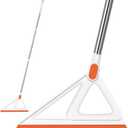 Multifunction Magic Broom, Silicone Squeegee Broom for Floor, Rubber Broom Sweeper for Living Room, Kitchen, Bathroom-Easy Dry The Glass (Orange, 54 INCH)