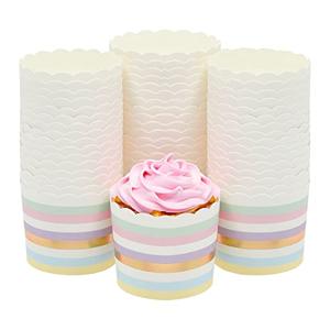 43-Pack Pastel Cupcake Liners - Large Paper Baking Cups for Birthdays, Home Baking, Bake Sales, Bridal Showers (2.2 In)