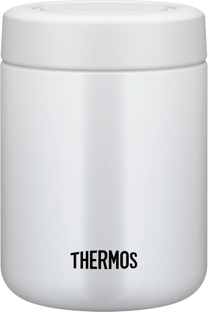 Thermos JBR-501 WHGY Vacuum Insulated Soup Jar, 16.9 fl oz (500 ml), White Gray, Standard Model, Hot & Cold Clean, Easy to Clean, Round Mouth Design
