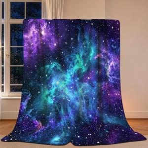 Galaxy Blanket Gifts for Women Men Girls Boys Kids, Super Soft Aurora Purple Galaxy Throw Blanket Gifts, Warm Cozy Fuzzy Plush Fleece Flannel Throw Blankets 50"x40" for Bedding Couch