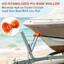 Boat Trailer Winch Stand, 5mm Galvanized Steel, 5.1" PU Orange Roller & U-Bolts, Heavy-Duty Winch Post Fits 2-3" W x 2-3" H, for Fishing Boat, Jet Ski, Speedboat, Sailboat