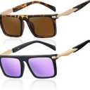 Perfectmiaoxuan Polarized Sunglasses Men Women UV400 Anti-Glare Driving Fishing Hiking Acetate Frame Retro Sun Glasses