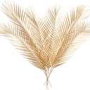 30 Large Gold Palm Leaves Palm Fronds Tropical Leaves Areca Palm Branches Artificial Palm Leaves with Stem Golden Palm Tree Leaves Faux Palm Leaves for Floral Arrangement Fake Gold Leaves 6Pcs