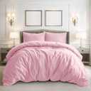 Pure Bedding Duvet Cover Twin/Twin XL Size - 2 Pieces Extra Soft Bedding Set, Includes 1 Twin Duvet Cover 68x90 Inches with Zipper Closure & 1 Pillow Sham, Comforter Not Included, Baby Pink