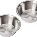 FOYO Stainless Steel Pet Bowls Set - Dog Dishes for Small/Medium Dogs, 29 OZ Food and Water Bowls, Set of 2 (3.5 Cups(29 OZ))