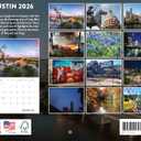 Austin Calendar 2026 Wall 12 Month Monthly TX Scenic Souvenirs Austinite Texan Themed Gifts | American Made In The USA