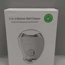 3-in-1 Electric Nail Clipper for Baby & Adults, USB Rechargeable Trimmer with LED Light, Polisher and Storage Container, Adjustable Speeds Nail Clipper for Kids, Seniors & Caregivers (Safe & Quiet) (White)