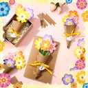 Motipuns 24 Set Mother's Day Flower Bouquet Craft Kit DIY Spring Flower Paper Crafts Make Your Own Floral Bouquet Tulip Handmade Exchange Gift for Home Activities Mom Teacher Appreciation