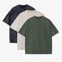 3 Pack Oversized T Shirts for Men Stone Washed Vintage Graphic Tees Heavyweight Cotton Shirts Loose Fit Casual Tshirts (L)