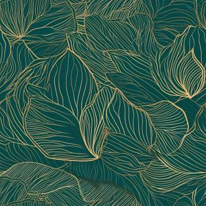 Gold Leaves Peel and Stick Wallpaper - 17.71in X 236.2in Self-Adhesive, Removable, Waterproof Vinyl for Bedroom, Living Room, Cabinets