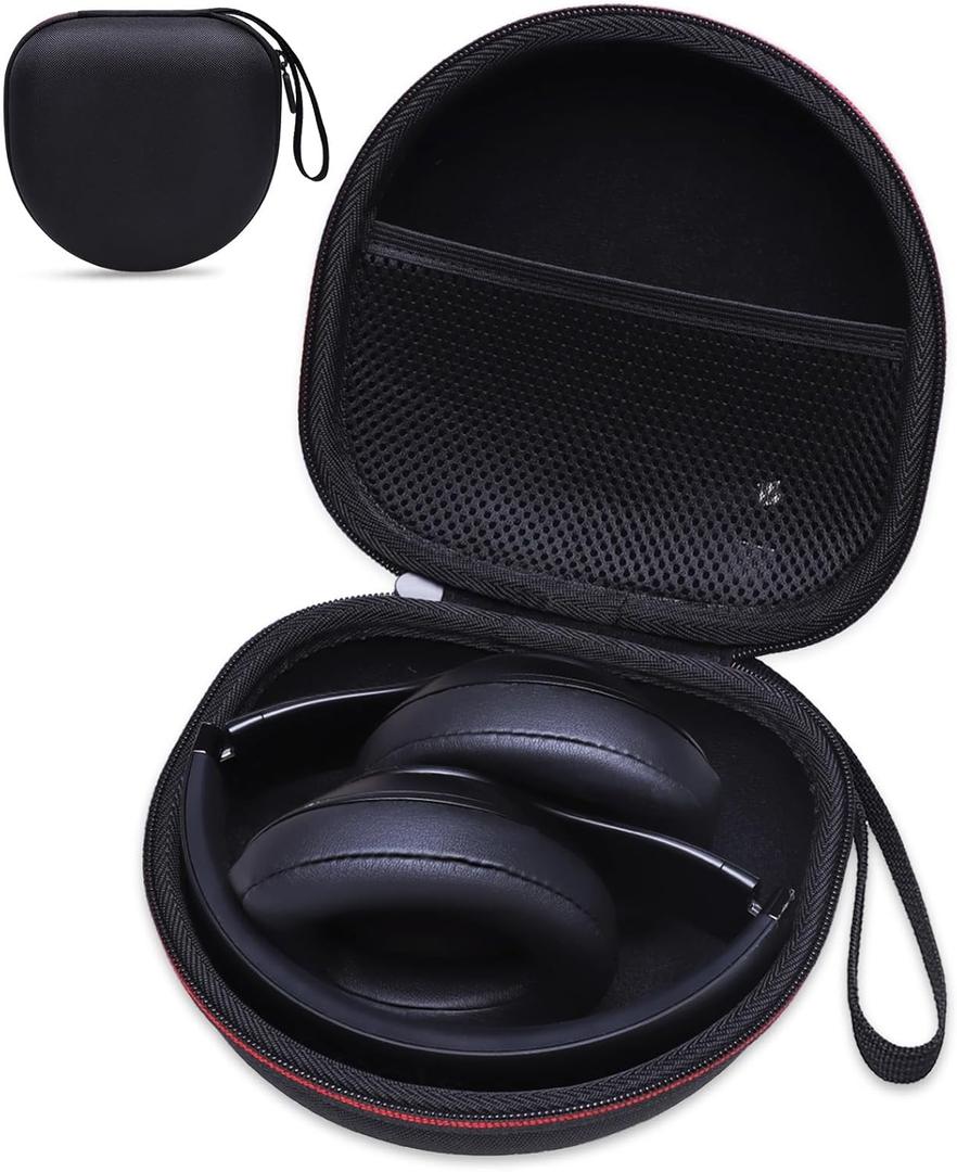 Headphone Case Compatible with BERIBES/TOZO/KVIDIO/Beats/Soundcore Anker Noise Cancelling Over-Ear Headphones, Black