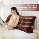 Zelladorra Headboard Pillow for Bed,Triangular Wedge Pillow Headboard Soft Support While Reading and Resting,Bed Bolster Cushion Headboard with Removable Cover,Coffee Brown,Twin (39"x8"x20")