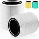 Core 400S Replacement Filter for LEVOIT Core 400S and Core400S-P/Core 400S-rf Smart WiFi Air Purifier,3-in-1 True H13 HEPA Activated Carbon Pre-Filter,2 Pack,White
