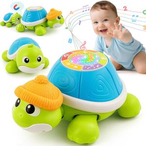 Baby Toys 6-12 Months, Musical Turtle Crawling Infant Toy Set for Tummy Time, Early Educational Learning Toys, Baby Essentials Toy, Christmas Birthday Gifts for Boy Girl 7 8 9 10 11 Month 0-1 Year Old