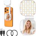 Diyife Magnetic Selfie Light for Phone, [Compatible with MagSafe] CRI95, 6 Modes, 45 LED, 360 Rotatable Phone Light with Foldable Mirror, Portable Selfie Ring Light for Zoom Makeup Video Conference