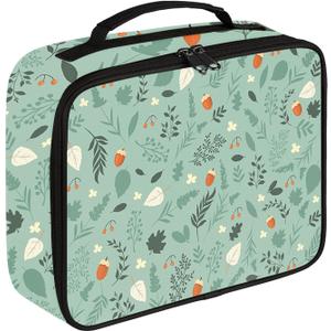 Sage Green Insulated Lunch Bags for Women Green Leaf Lunch Box Portable Waterproof Leakproof Thermal Lunch Box Cooler Bags Lunch Tote Bags Reusable