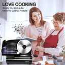 Meat Slicer,CUSIMAX Electric Deli Meat Slicer for Home,2 Removable 7.5''Stainless Steel Blades and Pusher,1-15mm Adjustable Thickness Food Slicer Easy for Cut Meat,Cheese,Bread (Bright Black)