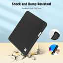 ProCase for iPad (A16) 11th Generation 11 Inch 2025/ iPad 10th Generation 10.9 Inch 2022 Case with Pencil Holder, Hybrid Cover with Soft TPU Back, Supports Touch ID, Auto Wake/Sleep -Black