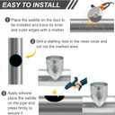 PATIKIL Duct Connector, Saddle Take Off 90 Degree 8" Duct to 4" Outlet Saddle Branch Extension Duct Splitter Round Duct Fittings for Exhaust Fan Dryer HVAC Vent System