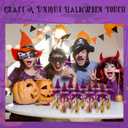 Roshtia 12 Set Halloween Glass Candy Tubes Trick or Treat Clear Plastic Test Tubes with Screw Caps Witch Hats and Brooms Containers Candy Holder for Halloween Party Favors Gift(Purple)