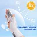 Palmyth UV Protection Fishing Fingerless Gloves UPF50+ Sun Gloves Men Women for Kayaking, Hiking, Paddling, Driving, Canoeing, Rowing, X-Large