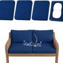 hyha Waterproof Outdoor Cushion Covers for Patio Furniture, Stretch Patio Chair Cushion Slipcovers, Coated UV Resistant Replacement Seat Covers, Solid Color (Navy, 4PC)