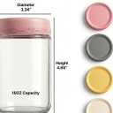 16 OZ 4Pack, Overnight Oats Jars with Lids, Glass Meal Prep Containers, Airtight Mason Jars for Breakfast, Yogurt Parfait, Salad & Smoothies, Leakproof and Reusable Food Storage Jars(4-2)