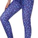 Ubestyle UPF 50+ High Waist Women's Swim Pants Swim Leggings Swimming Tights Rash Guard Pants Sun Protective (Navy Flower)