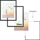 Frametory, Floating Picture Frame 11x14 - Black Aluminum Metal Photo Frame - Real Glass of Front - for Wall Mount Displays