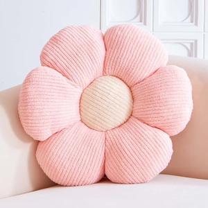 VBGYA Pink Flower Decorative Throw Pillows, Cute Daisy Shaped Plush Aesthetic Pillow, Soft 14.9" Floor Seat Cushion, Pink