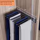 Pull Out Trousers Rack 9 Arms Retractable Closet Pants Hanger Side Mounted Space Saving Trouser Hanger Rack, Right Side Installation, Black