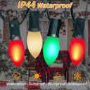 Abeja C9 LED Christmas Lights Outdoor, 25 Ft C9 Vintage String Lights with 26 Shatterproof Multicolor LED Bulbs, Connectable Multicolor Lights for Holiday Party Roofline Garden Patio, Red/Green/White