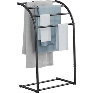 Towel rack 
YINMIT Free Standing Towel Rack, Pool Towel Rack Outdoor, 4 Tier Towel Racks for Bathroom, Metal Blanket Rack, Blanket Display and Towel Drying Rack