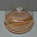 LiTY Cake Stand with Lid, Acacia Wood 12in Round Cake Holder, 2-in-1 Dessert Table Display Set & Charcuterie Board for Cheese, Chips & Dips, Nachos, Fruit Platter, Large Acrylic Cake Dome Cover