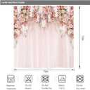 Riyidecor Bridal Floral Elegant Shower Curtain for Bathroom Decor 72Wx72H Wedding Flower Pink Rose Blossom Women Girl Spring Nature Floral Art Printed Fabric Polyester Waterproof 12 Pack Plastic Hooks