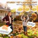 Leaf Rake - 16.5" Wide Nylon Plastic Head,65" Adjustable Handle,Heavy Duty for Leaves,Grass,Pine Needle,Mulch, Small Debris,Lawn-Friendly Tines,Lightweight for Women,Seniors & Kids